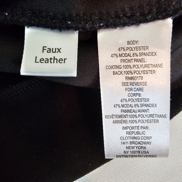 Elie Tahari Faux Leather Sweatshirt Black Size M Perforated Front Panel Pullover - Picture 6 of 9